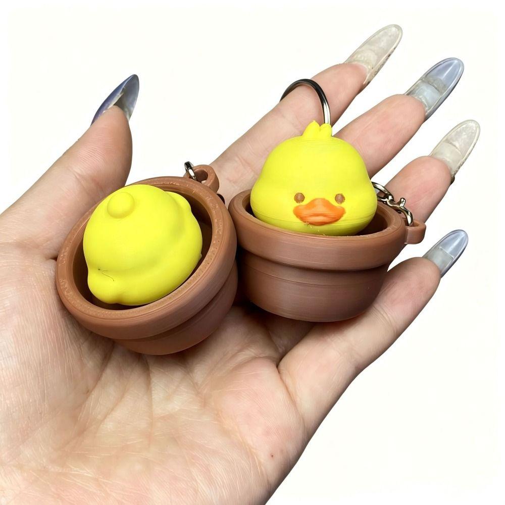 3D-gedruckter Fidget Clicker Schlüsselanhänger Knopfdrücker Tastatur Fidgets Schlüsselanhänger Cartoon-Tiere