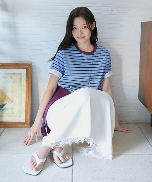 Onaenon Lace Maxi Skirt New6Ms412_2Color