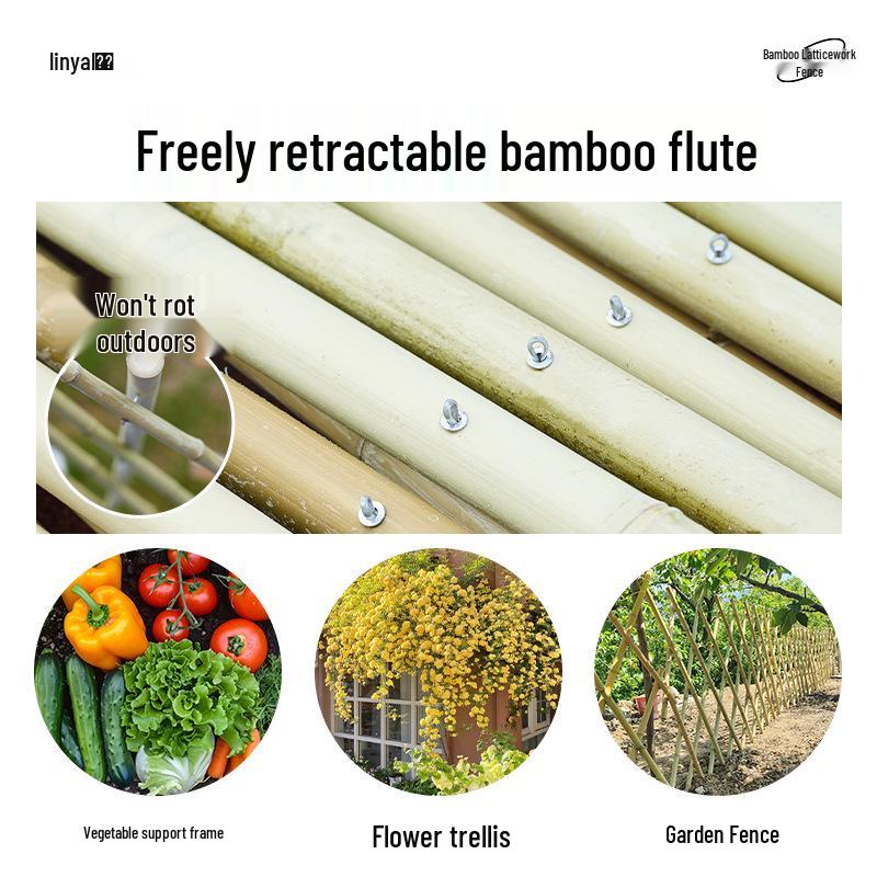 Expandable Bamboo Fence Panel for Outdoor Patio and Garden – Anti-Corrosion Support Pole for Landscaping and Partitioning.