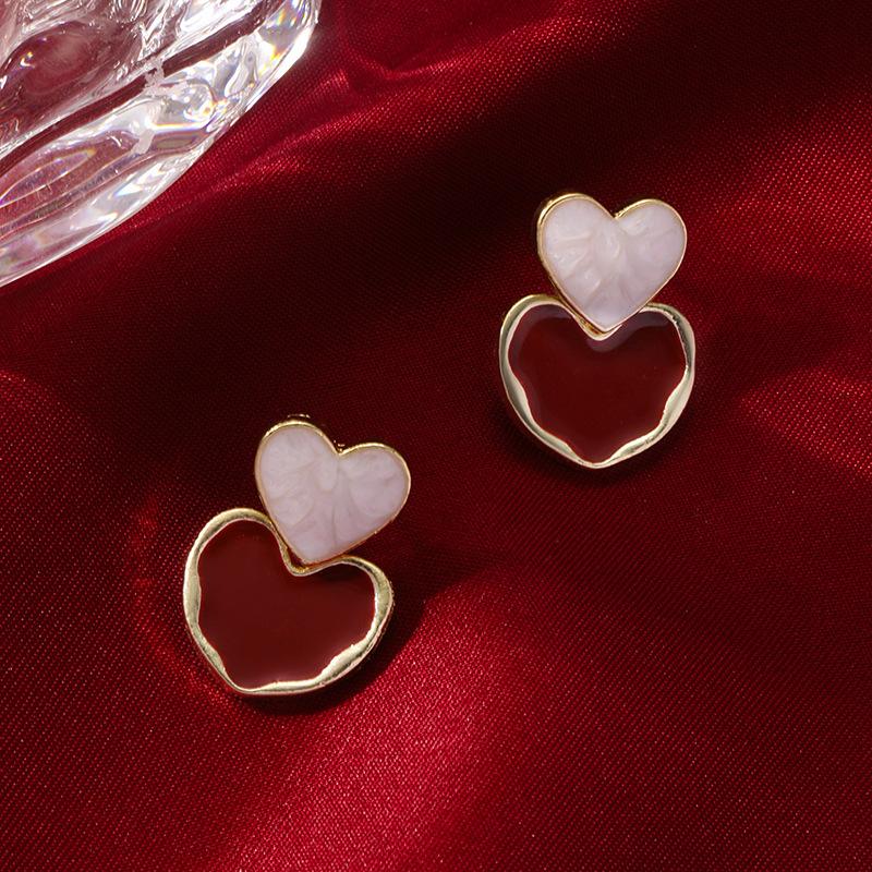 Maillard Coffee Color Amber Earrings Women's Autumn and Winter High-end Commuter Style Earrings Light Luxury Niche Design Earrings