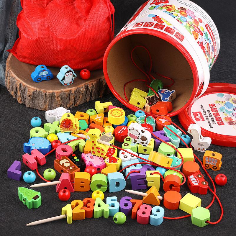 

Big hand holding small hand Wooden beads 100 numeric letters City traffic Fruit and vegetable farm Children s toys