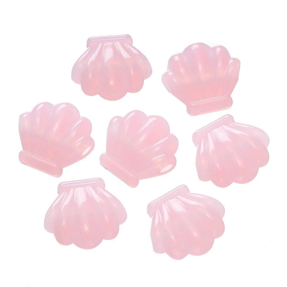 10pcs/lot Jelly Color Shell Shape Acrylic Beads Necklace Loose Spacer Beads For DIY Jewelry Making Bracelet Handemade Findings