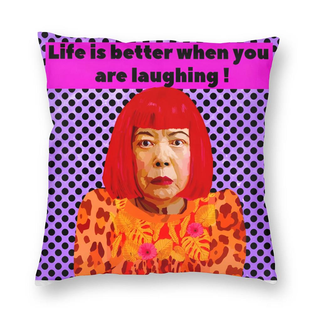 Pumpkin Yayoi K-Kusama Pillowcase Printing Polyester Cushion Cover Decorative Throw Pillow Case Cover Bed Zippered 18''