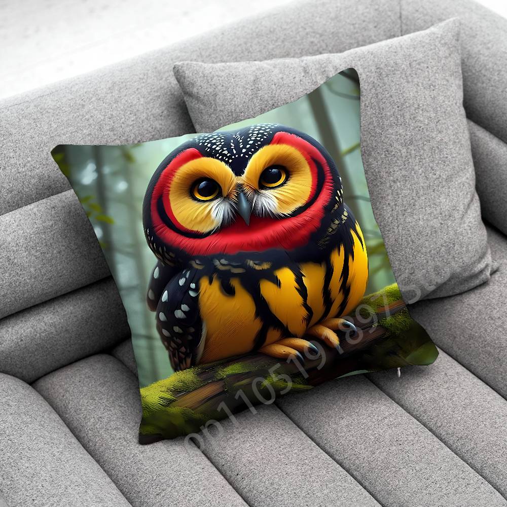 Nighthawk Night Owl Bird Throw Pillow Case For 50x50cm 30x30cm 55x55cm 45x45cm 40x40cm Square Bed Pillowcase Cover