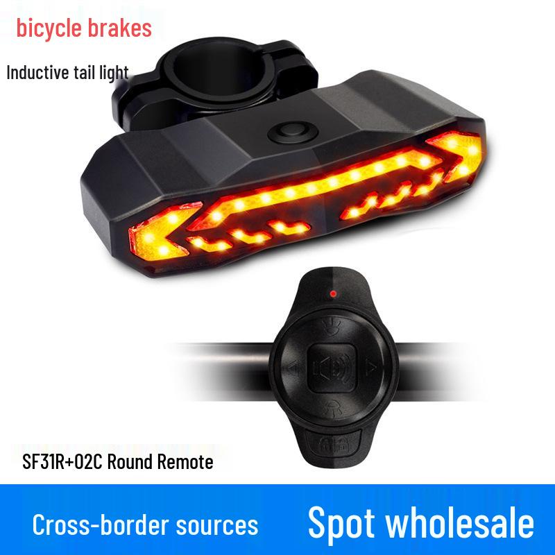 SF31R Waterproof Taillight: Cross-Border Brake Sensor, Remote-Controlled, Energy-Saving, Anti-Theft Alarm, Rechargeable for Bicycles