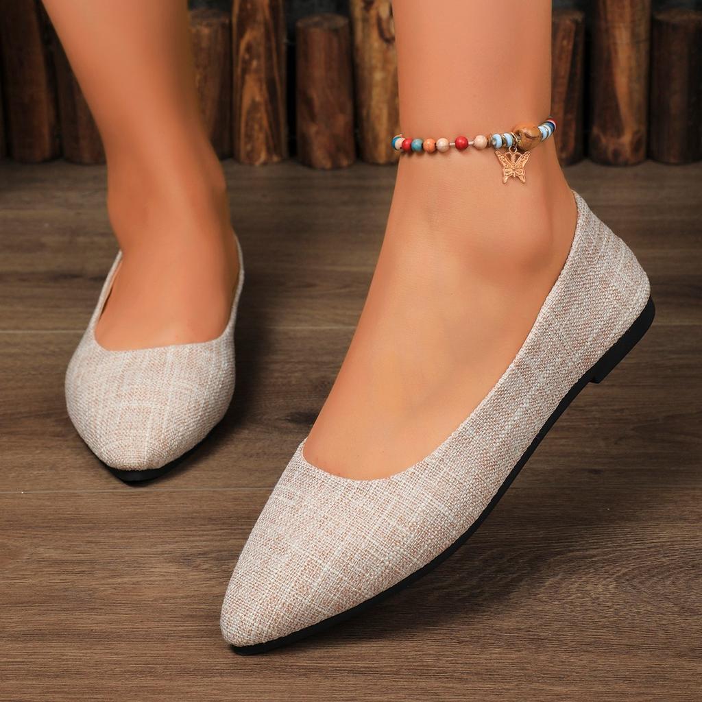 Fashion Comfortable Low Heel Pointed Toe Women's Casual Shoes Autumn New Style Fashionable Flat Footwear Breathable Women's Shoes
