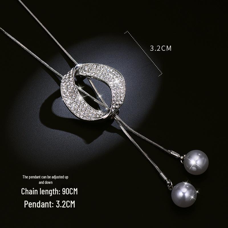 High-End Women's Geometric Circle Sweater Chain – European & American Style