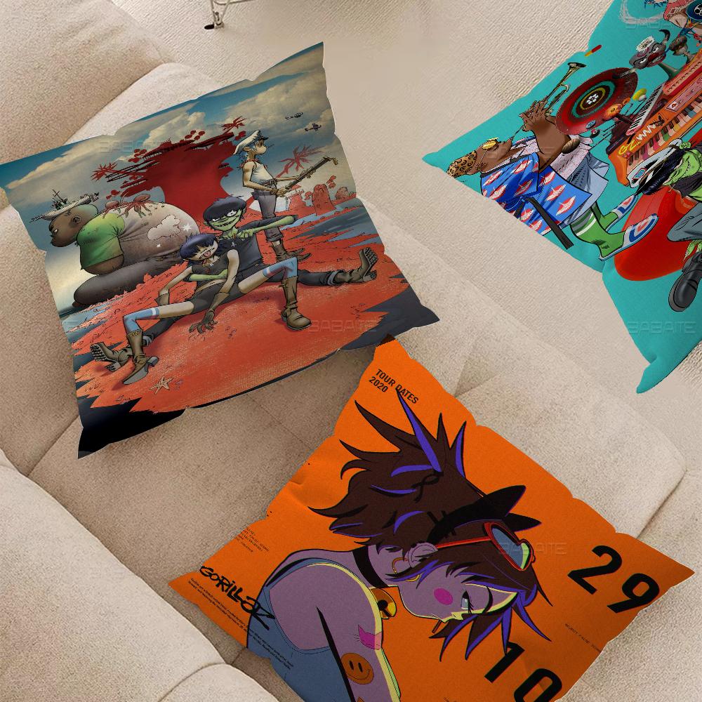 Gorillaz Retro Poster Personalized Pillow Dust Cover Bedroom Kids Party Decoration Pillowcase Birthday Children Gift