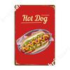 Hot Dog im Korb Amerikanisches Essen Fast Food Metallschild Pub Garage Wanddekor Club Zuhause Druck Blechschild Poster