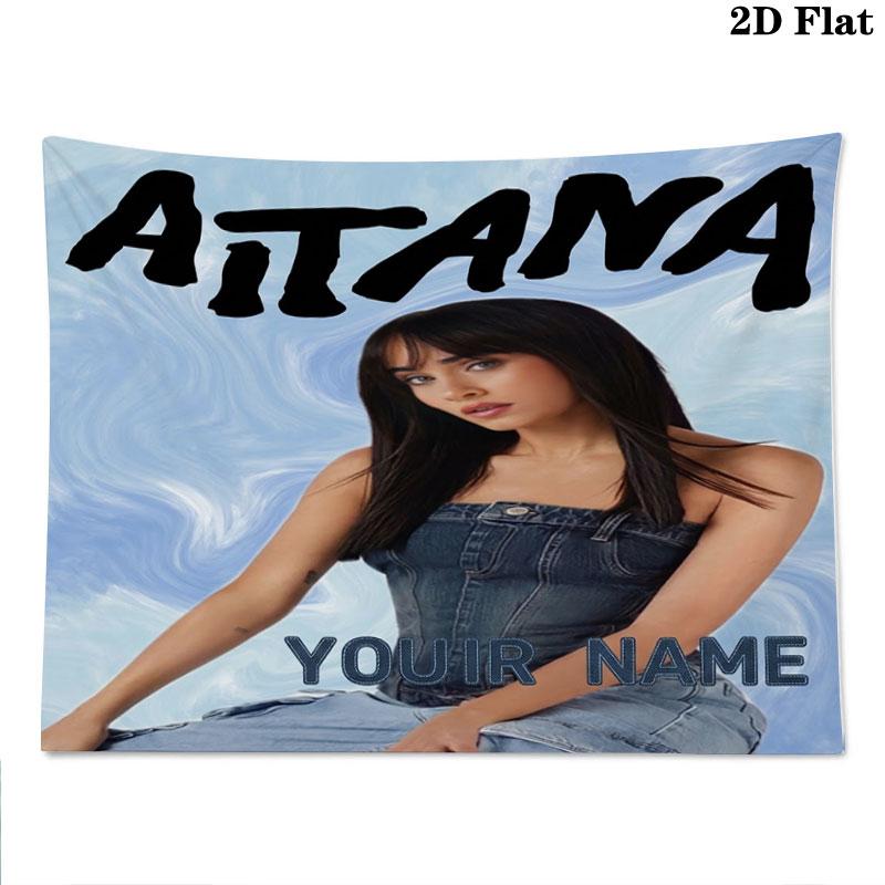 Aitana Name Wandteppich Ästhetischer Wandbehang Bedruckter Stoffdecke Dekorative Wandteppiche für Schlafzimmer Wohnzimmer Heimdekoration