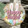2D Flat 1pc Easter Aluminum Decoration Hanging Plaque, Bunny Ears and Colorful Eggs Signs, Living Room Decor, Easter Party Decor, Lightweight