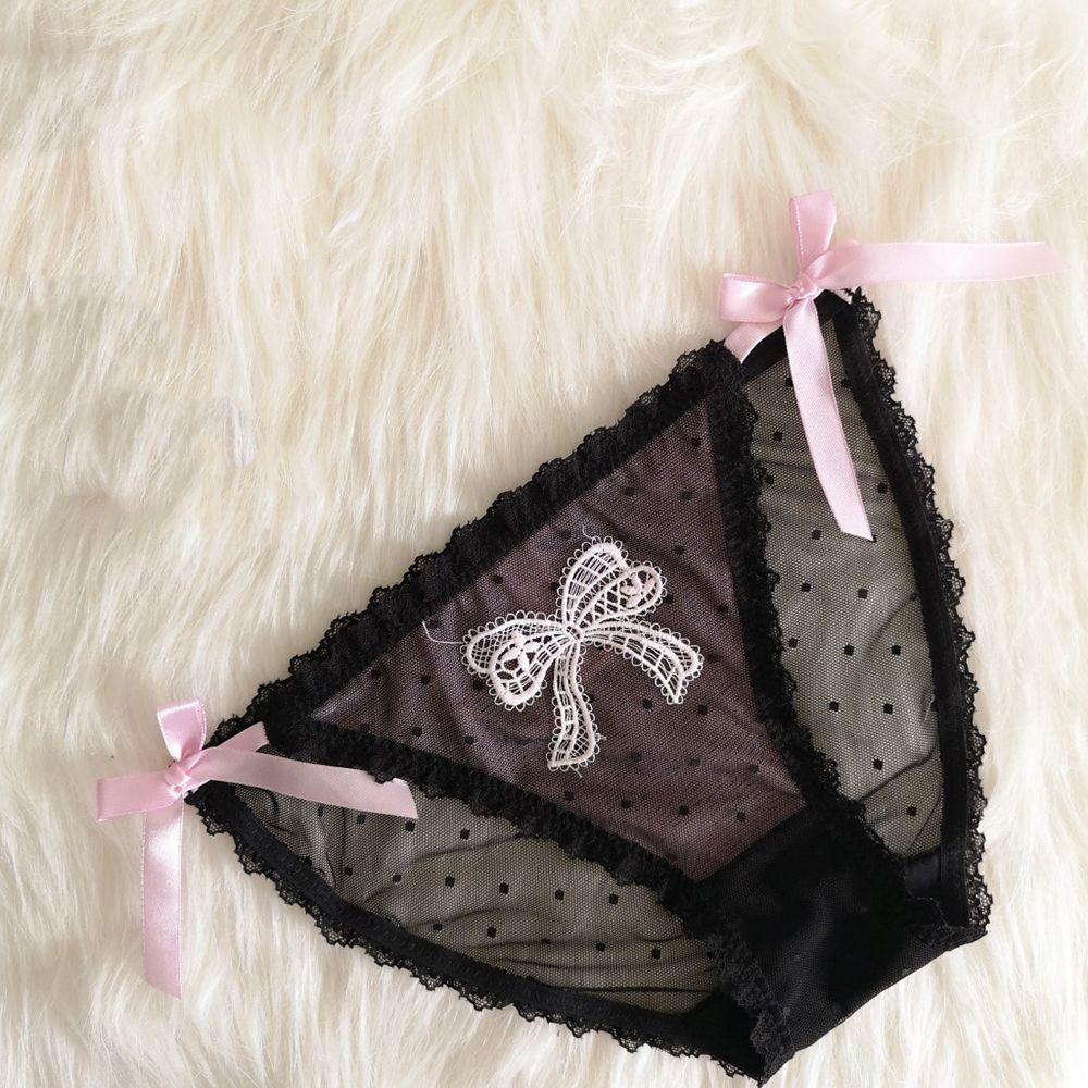 Underwear Lingerie Lace Cotton crotch Bandage Panties Women Thong Bow Underpants Sexy Briefs