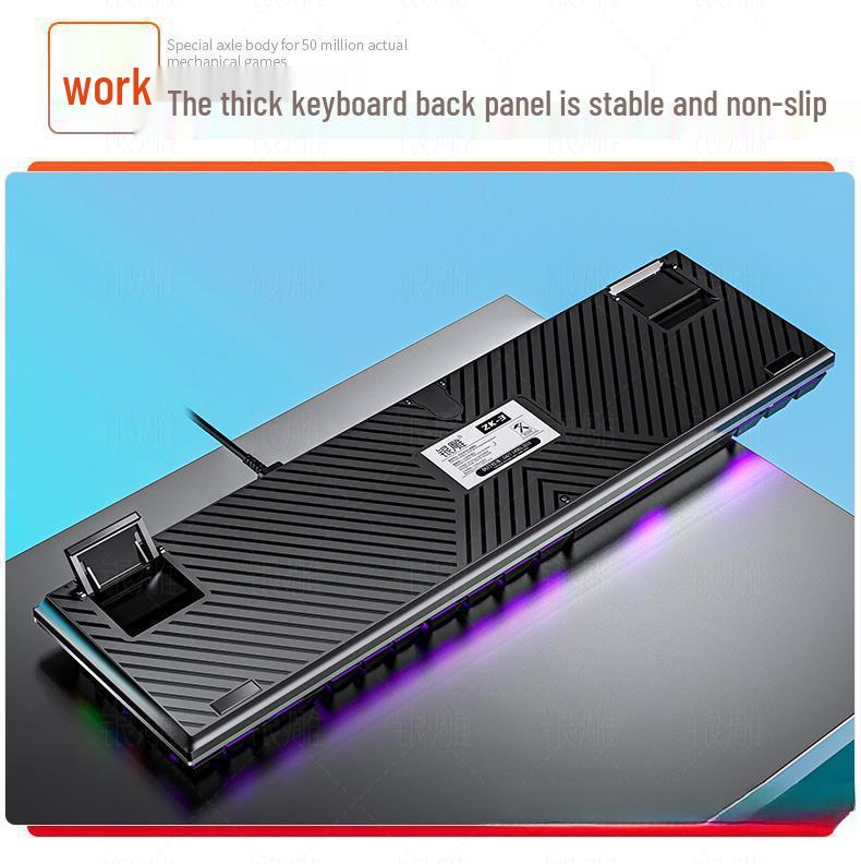 Silver Carving Mechanical Keyboard Set: 87/104 Keys, Blue/Black Clicky Switches, Mouse & Headset for Wired Esports Gaming