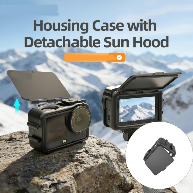 Quick Release Cage For Action 6 Camera Frame Includes AntiGlare Shield Accessory Mount Durability ABS Construction