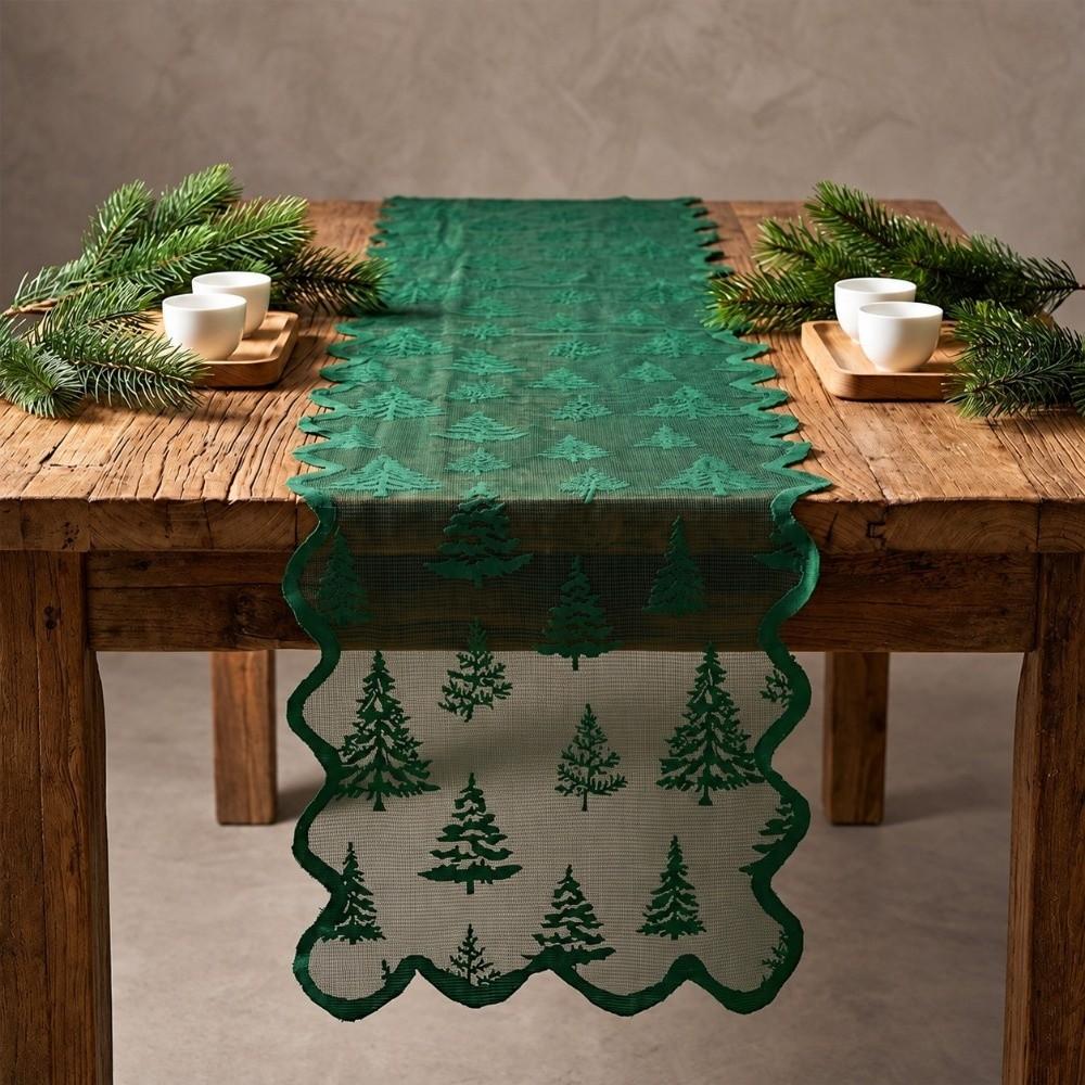 Jacquard Weave Lace Tablecloth Sheer Lace Jacquard Table Runner Holiday Table Cloth Holiday Party