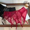 Sheer Mesh Ribbon Bow Briefs Low Waist Butterfly Panties Open Crotch Briefs  Valentine's Day