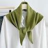 New Korean version solid color triangle scarf scarf women's warm knitted small scarf versatile outer neck protection scarf