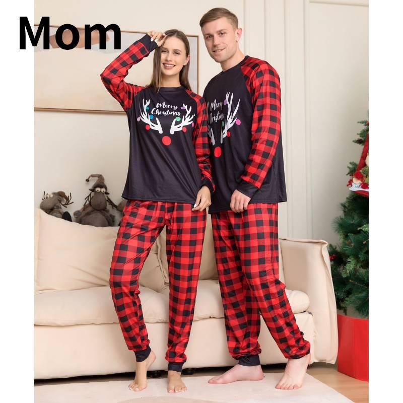 2023 New Arrival Plaid Alphabet Christmas Family Matching Pajama Set