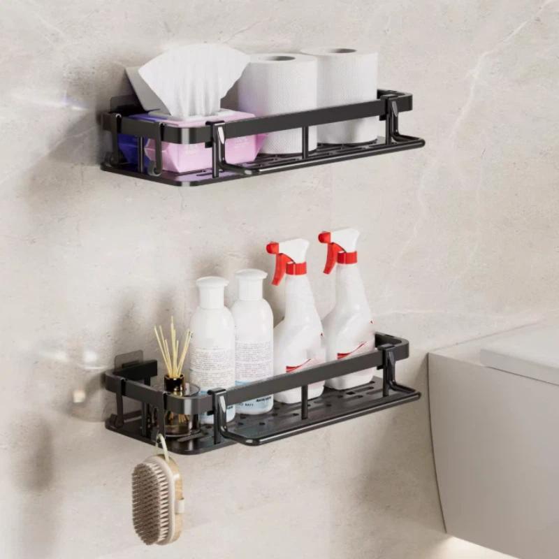 Bathroom Shelf No Drill Wall Mounted Shampoo Bottle Shower Corner Rack Toilet Storage Rack Bathroom Kitchen Accessories