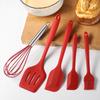 5Pcs Silicone Kitchen Cooking Utensils Set Non-Stick Flexible Kitchen Tools With Cake Spatula Whisk Oil Brush And Cooking Shovel