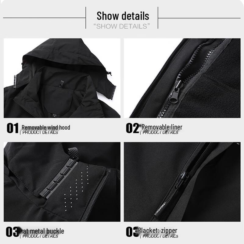 ROMON Men's 3-in-1 Versatile Windbreaker Jacket