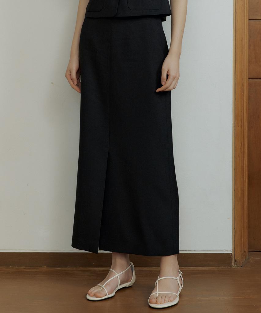 Otte Front Slit Classic Maxi Skirts_2Color