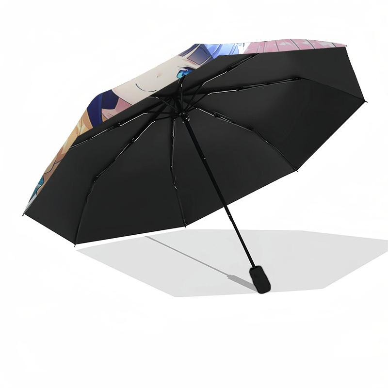 1pc Anime Characters Automatic Opening Folding Umbrella with Floral Print - 8 Bone Iron Frame, Suitable for Fans, Travel, Daily Use, Festival Gift.U02