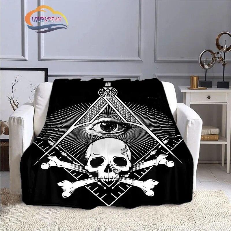The Freemasons Blanket Freemasonry Series Flannel Cashmere Blanket Masonic Fluffy  All Seeing Eye Printing Pattern Blanke