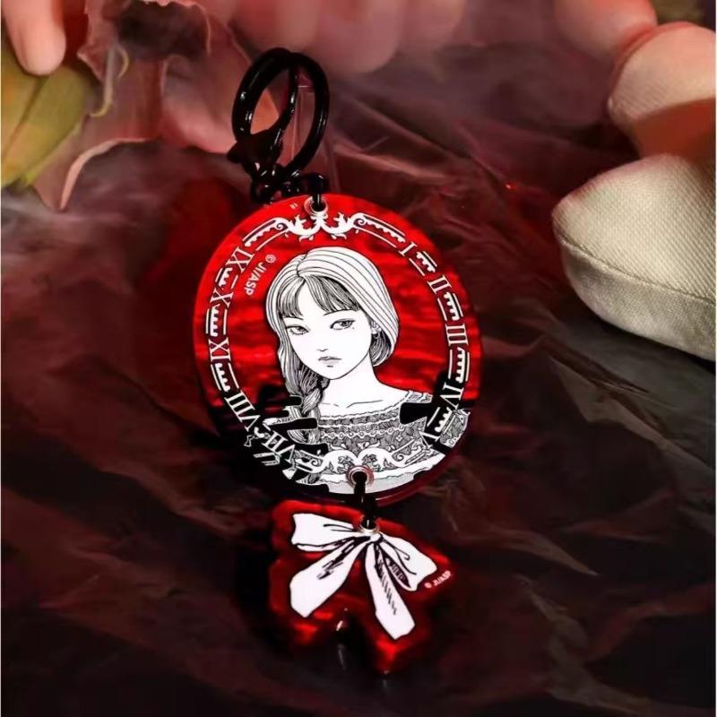 Junji Ito Comic Peripherals Tomie Acrylic Pendant with Bow Japanese Horror Acg Decoration Tomie Figure Acrylic Keychain Toy Gift