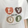 Summer 2025 Plus Size Love Letter Women's Loose T-shirt - Korean Style, Slimming, Short Sleeve