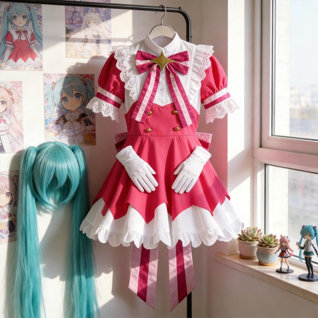 Hatsune Miku Cosplay Dress With Accessories For Anime Convention And Halloween Costumes