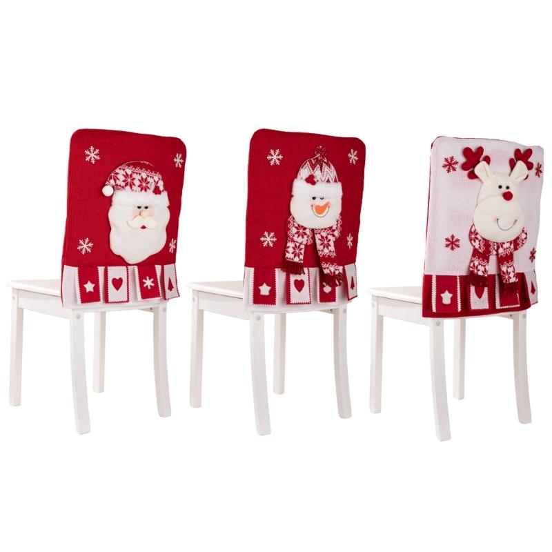 Christmas Themed Elastics Chair Cover Realistic Christmas Designs for Family Gatherings