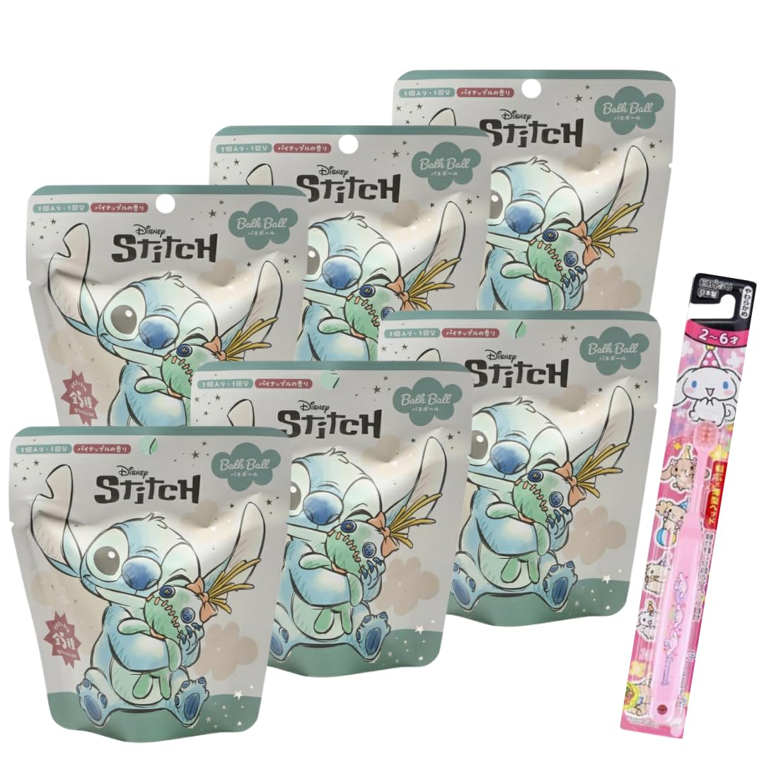 

Set of 6 Nor Corporation Stitch Bath Bombs with Disney Mascot Bonus and Moms Will Love (Kids It!)