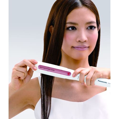 Panasonic Hair Iron for Both Curling and Straightening, Compatible with Overseas Countries, 32mm, White, EH-HW12-W
