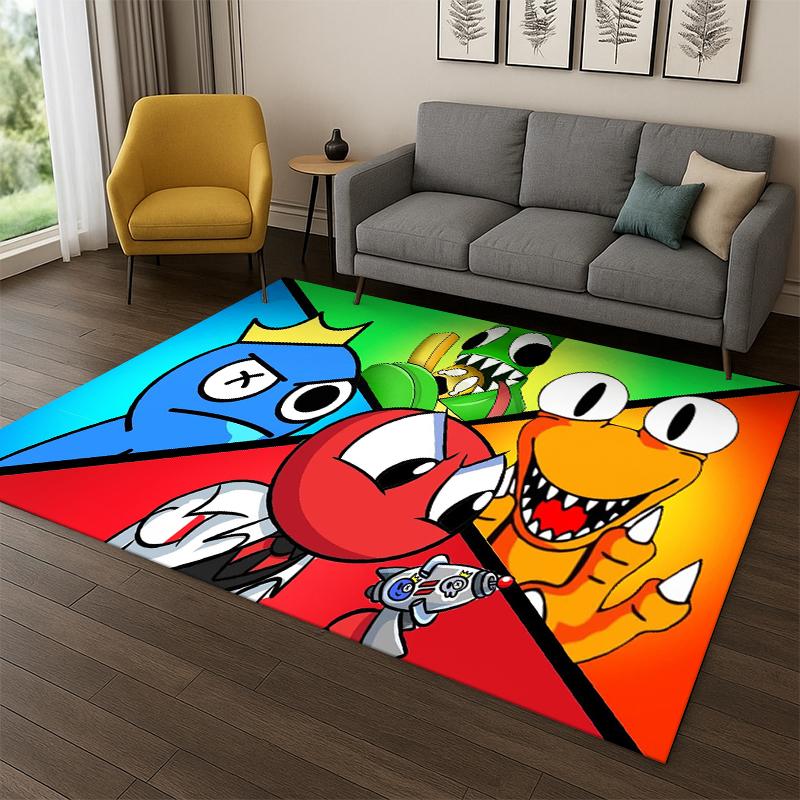 

3D R-Rainbows Friends Cartoon Game Carpet Rug for Bedroom Living Room Sofa Playroom Doormat Home Decor,Kid Area Rug Non-slip 40x60cm