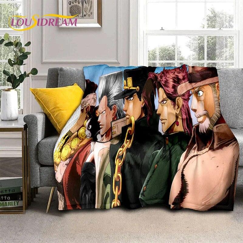 Jojo Bizarre Adventure Cartoon Anime Decke, weiche Überwurfdecke für Zuhause, Schlafzimmer, Bett, Sofa, Picknick, Reisen, Büro, Decke, Kind
