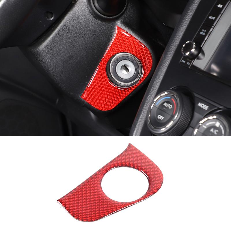 For Subaru Forester 2013-2018 Red Soft Carbon Fiber Interior Kit Dashboard Console Gear Shift Panel Decoration Trim Stickers
