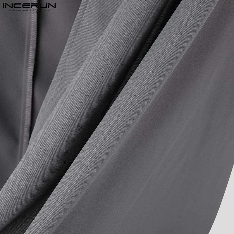 INCERUN Men Spring Open Front Loose Irregular Cloaks Mantle
