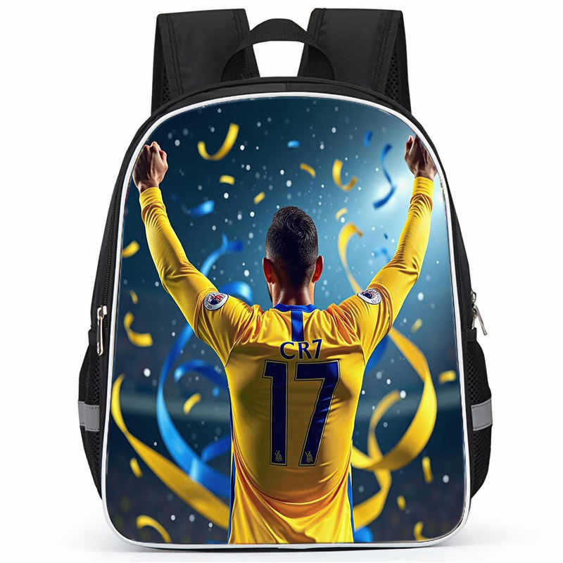 Cr7 Rucksack Hochauflösender Druck Große Kapazität Multifunktion Reißverschluss Oxford Rückenschutz Leichter Rucksack