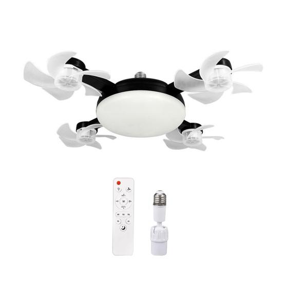 Ventilatore da Soffitto con Luce 3/4/5 Pale e Telecomando, 2-in-1 LED Silenzioso tipo Drone per Ventilazione Soggiorno, Pale Pieghevoli, 3 Velocità Dimmerabile, Attacco E27 per