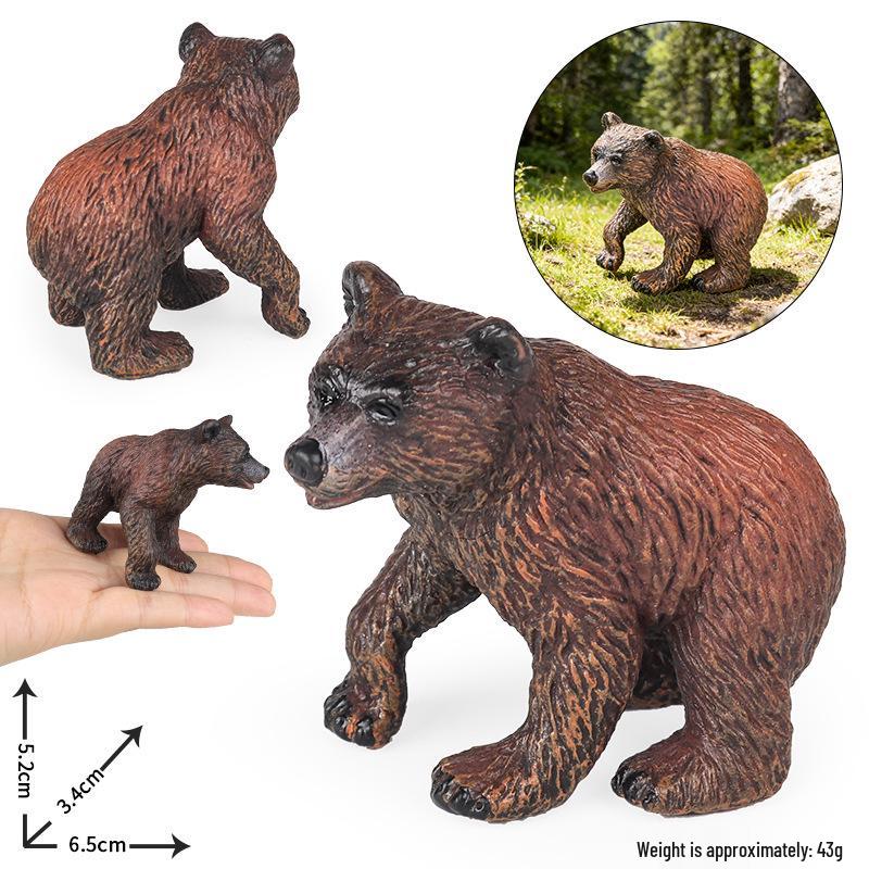 Heartfelt Wildlife Toy Collection: Brown Bear, Capybara, Maned Wolf, Alpaca, Hyena, Musk Ox, Ring-tailed Lemur Models for Kids