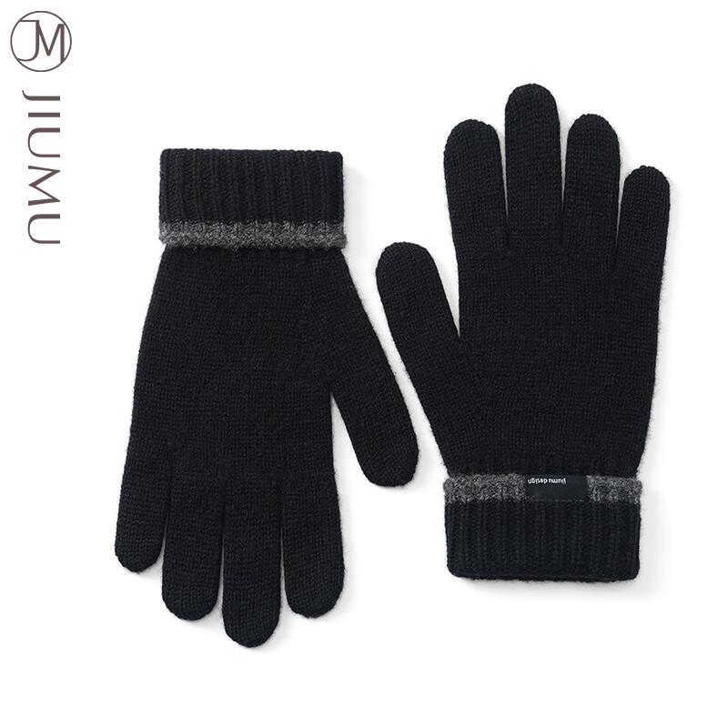 JIUMU Men's Lamb Wool Winter Warm Knitted Gloves