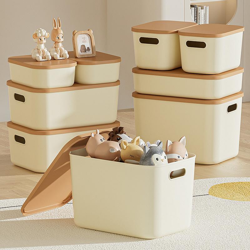 Desktop Storage Box, Snack Toy, Sundries Storage Basket, Household Rectangular Cosmetic Storage Box with Lid, Storage Box