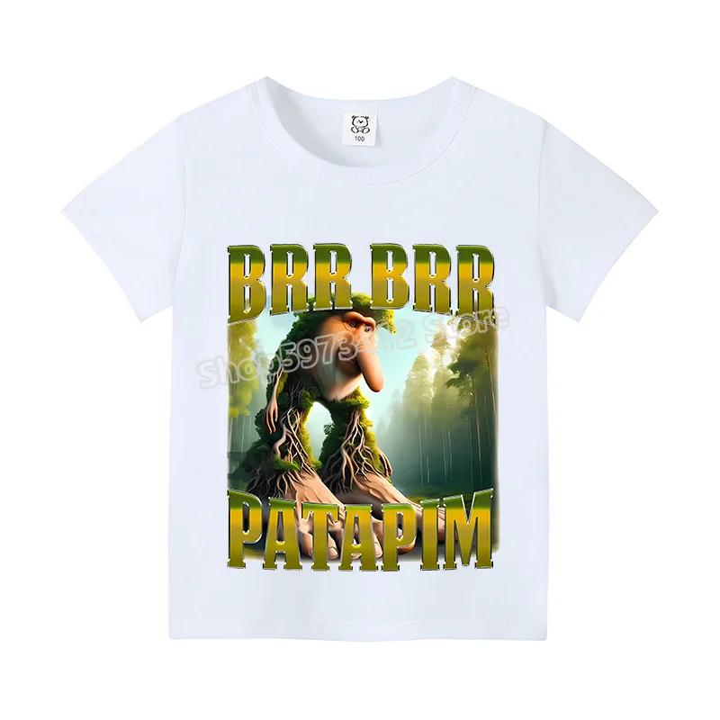 Italian Brainrot Kids T-shirts Funny Cartoon Print T-shirt Tung Tungtung Sahur Children Casuals Short Sleeves Tops Boys Clothes