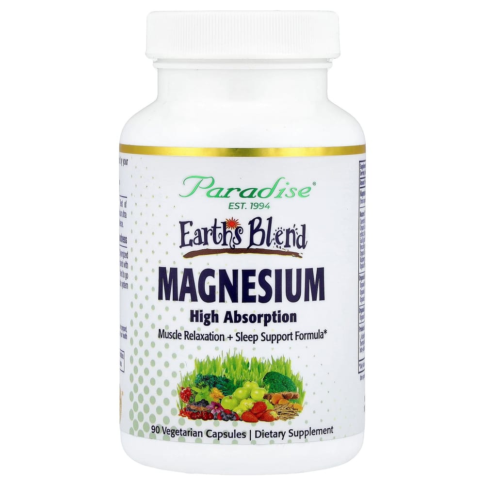 Paradise Herbs Earth's Blend Magnesium Veggie Capsules, 90 Count