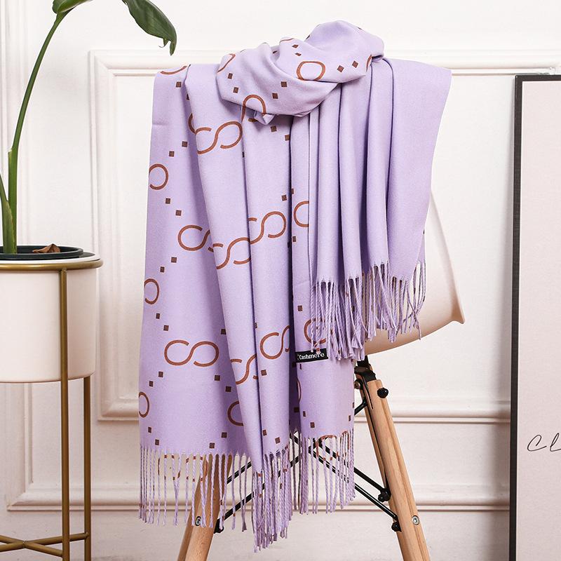 Cotton Scarf Women's Winter Imitation Cashmere Scarf Women's Shawl Double Sided New Wool Scarf