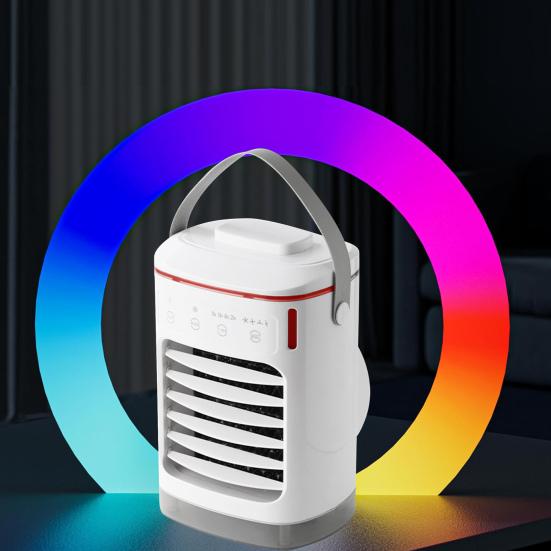 Portable Air Conditioner Easy Control Panel Large Water Tank Natural Wind Mode Colorful Ambient Lights Air Cooler