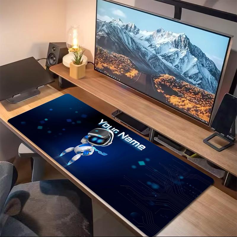 Astro Bot Custom Name Large Size Mouse Pad Large Gaming Table Cushion Non-slip Laptop Tablet Big Mousepad XXL Mat Mini PC Playmat With Lock Edge