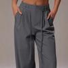 Temperament Modisch Pendler Fließende Weitbeinige Hose Damenhose und Freizeithose