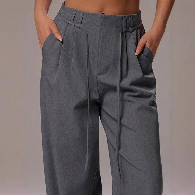Temperament Modisch Pendler Fließende Weitbeinige Hose Damenhose und Freizeithose